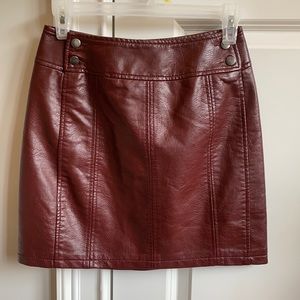 Free People Faux Leather Mini Skirt